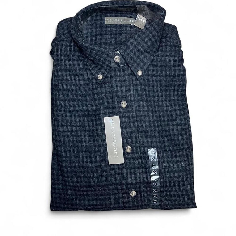 NWT Claybrooke 100% Cotton Men's Black and Gray Shirt